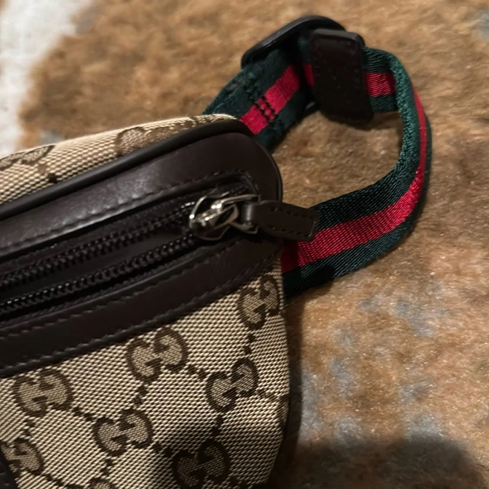 Gucci kids Beige and Brown Monogram Belt Bag
